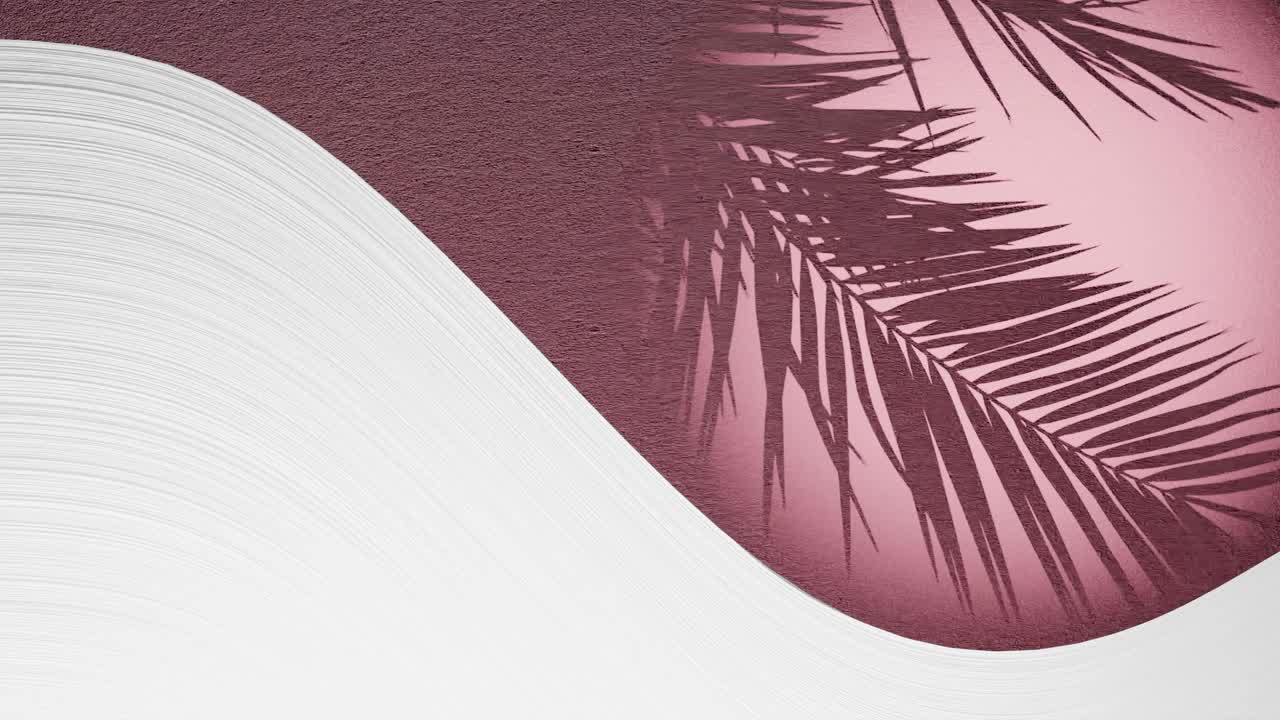 pantalla de podio rosa mínima para fondo cosmético soporte de producto con ambiente de playa, renderización 3d, bucle de animación de ilustración 3d