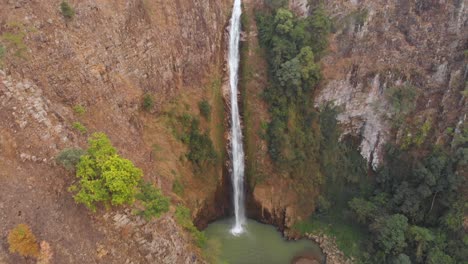 Aerial-shot-of-waterfall-in-Meghalaya-India