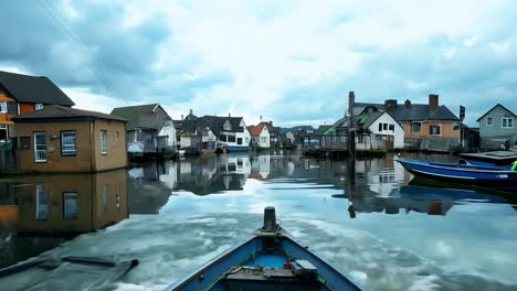 fishing village canal scene