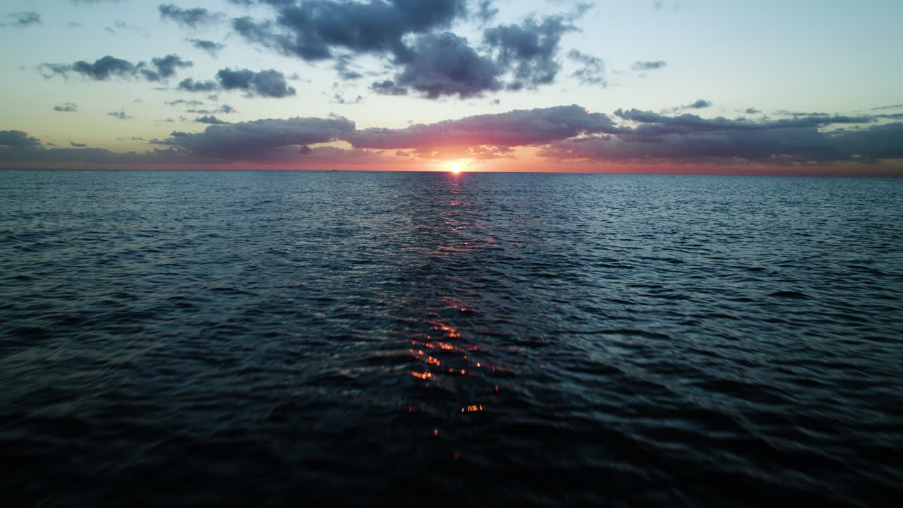 Cloudy Ocean Sea Sunrise Aerial 3