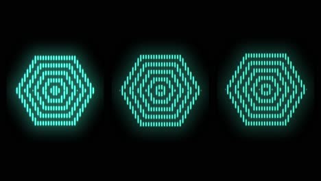 Pulsing-geometric-hexagons-pattern-with-neon-light-in-casino-style