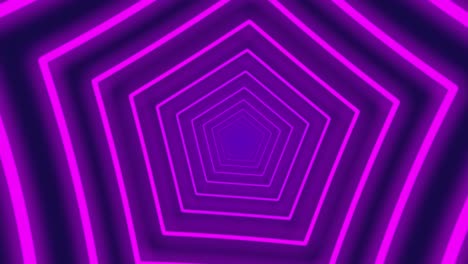fondo de túnel poligonal de neón digital abstracto en bucle. patrón de animación brillante futurista de 4k que se mueve hacia adelante con colores azul oscuro y púrpura. tecnología y concepto cibernético con espacio de copia