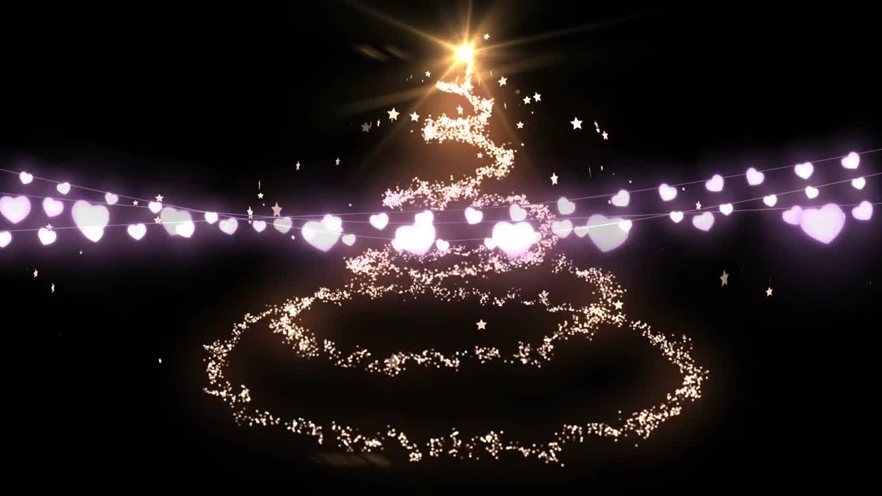 요정 빛 과 크리스마스 트리 를 가진 크리스마스 장식 의 애니메이션