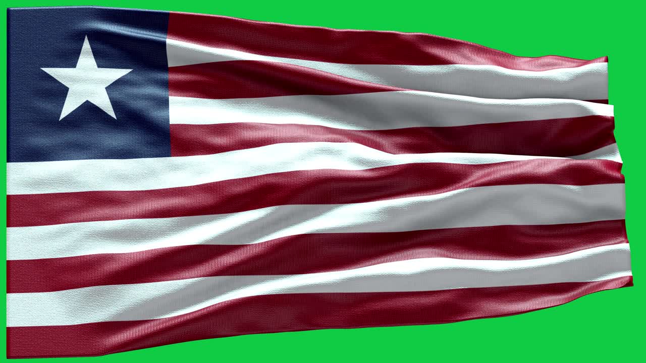 4k Highly Detailed Flag Of Liberia - Liberia Flag High Detail - National flag Liberia wave Pattern loopable Elements