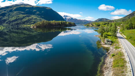 aerial footage from beautiful nature norway.