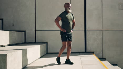 black man on city stairs for exercise