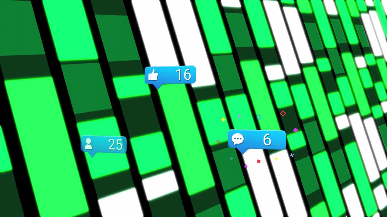 New badge popping triggers blue badges floating, clustering, scaling, fading to show engagement