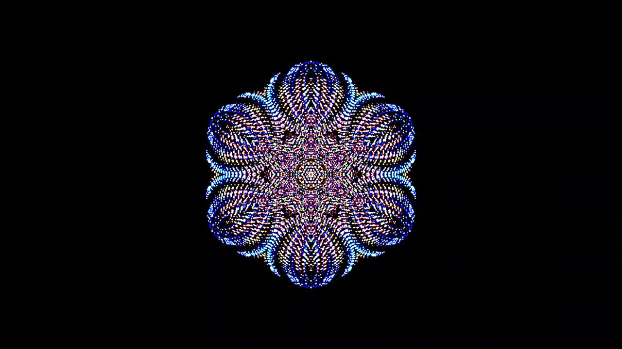 animación de giro suave girando coloridas formas de luz parpadeante, sobre un fondo negro