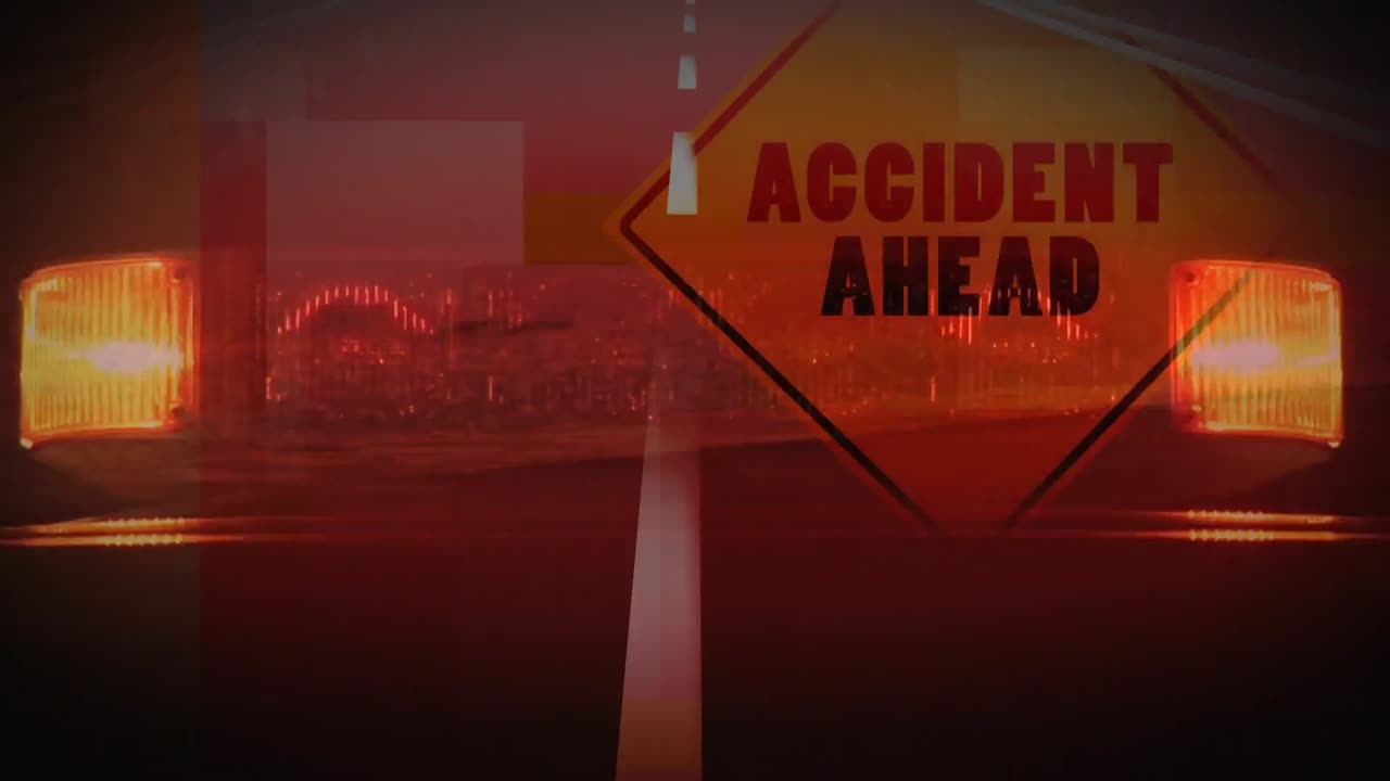 animación de la sirena del coche de la policía y las luces en la carretera