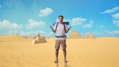 tourist lost in the egyptian desert