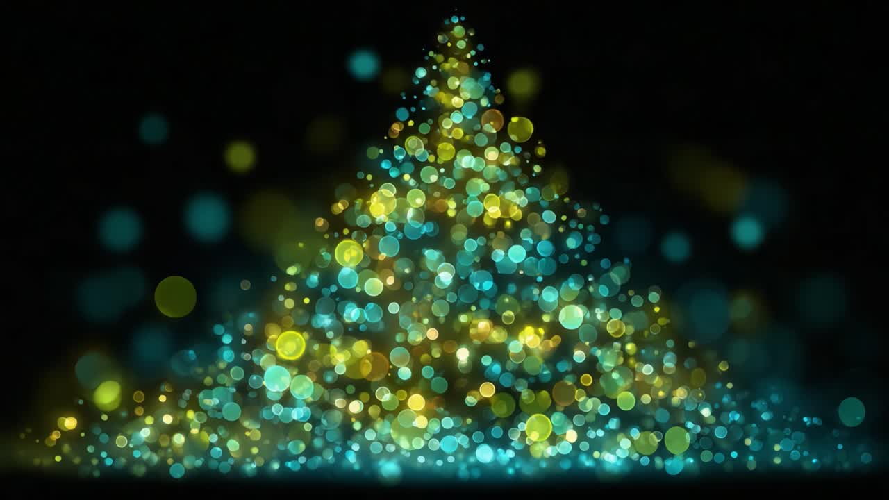 A Beautifully Illuminated Christmas Tree with Sparkling Bokeh Lights Creating a Festive and Magical Atmosphere for the Holiday Season