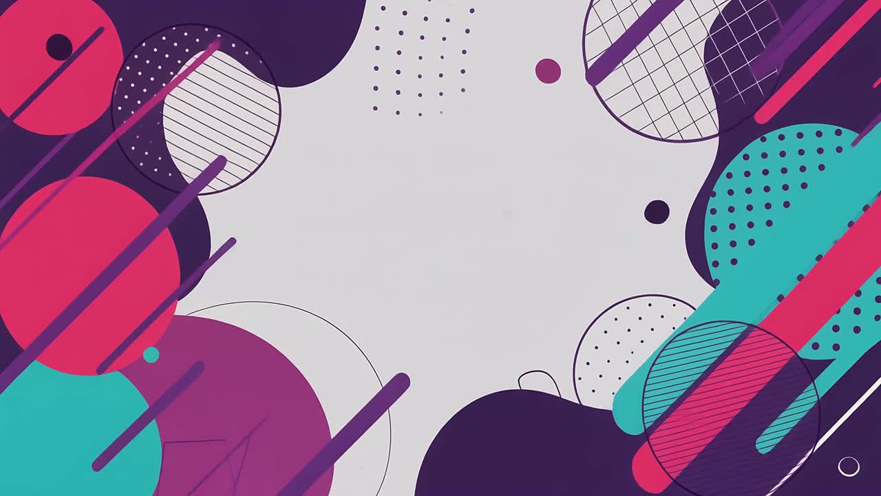 Abstract Geometric Shapes Animation with Colorful Dynamic Background Loop