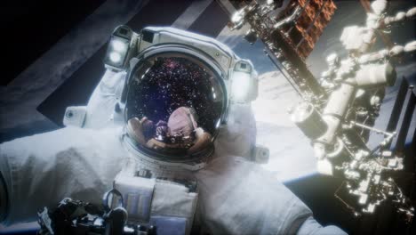 astronauta en una caminata espacial. elementos de esta imagen proporcionados por la nasa