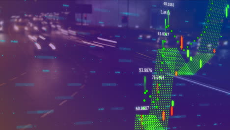 animation of graphs and statistics over fast forward highway
