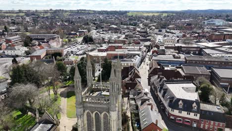 st marys church reveal andover high street drone,aerial