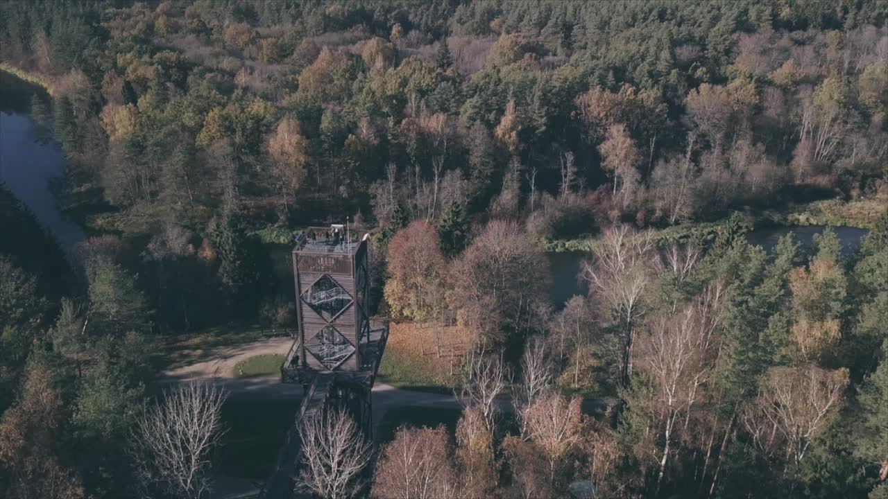 Drone flight over the park in Lithuania