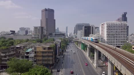 bangkok, ratchathewi, aerial tour by drone 4k