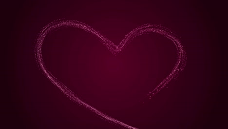 una forma de corazón abstracta dibujada con partículas.