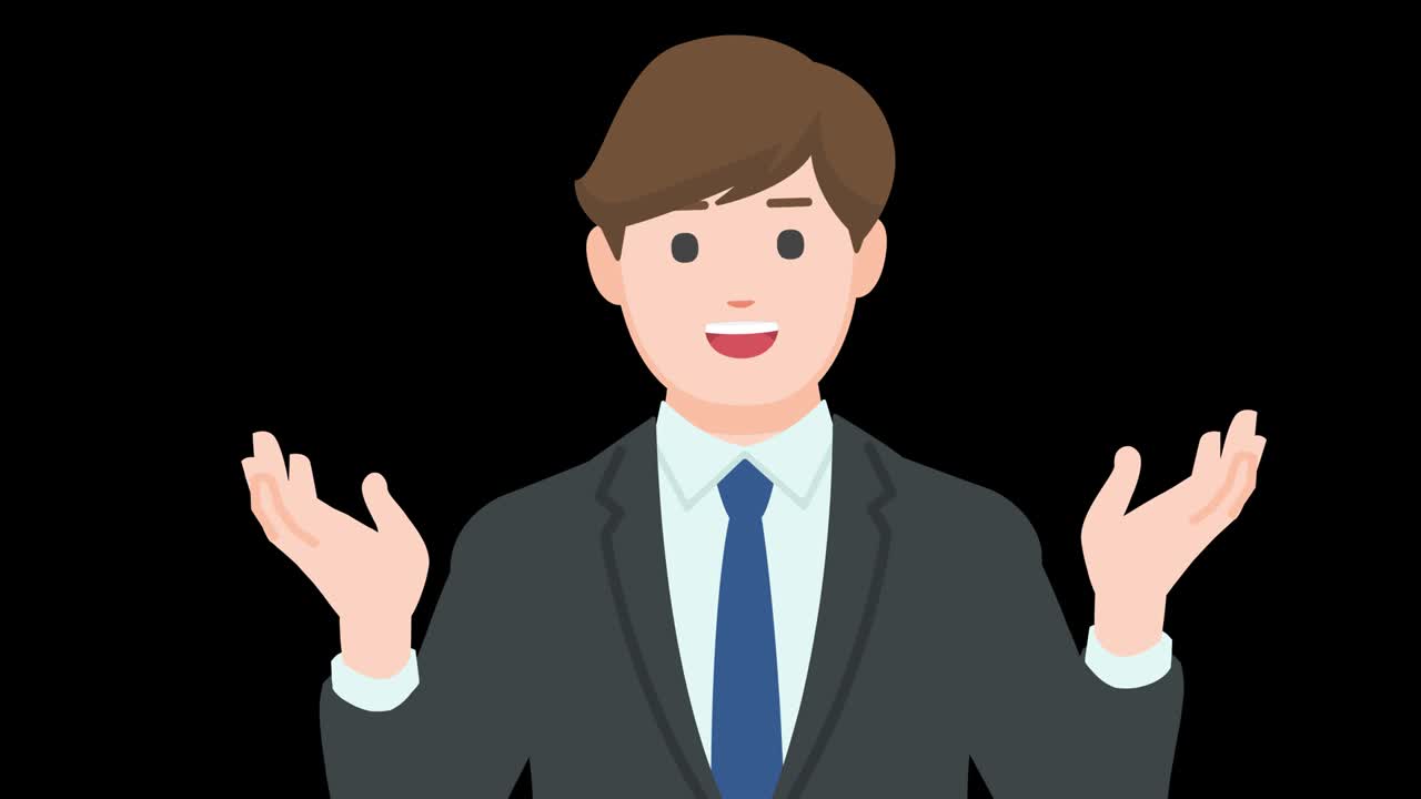 대화하는 사업가 알파 채널로 고립되어 있습니다.