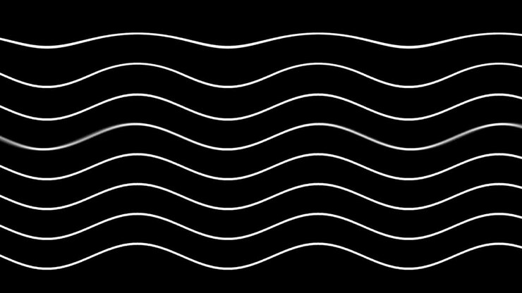 Graphic black background with flowing curved white lines