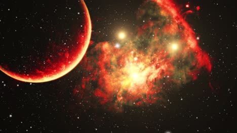 planetas y nebulosas en el gran universo