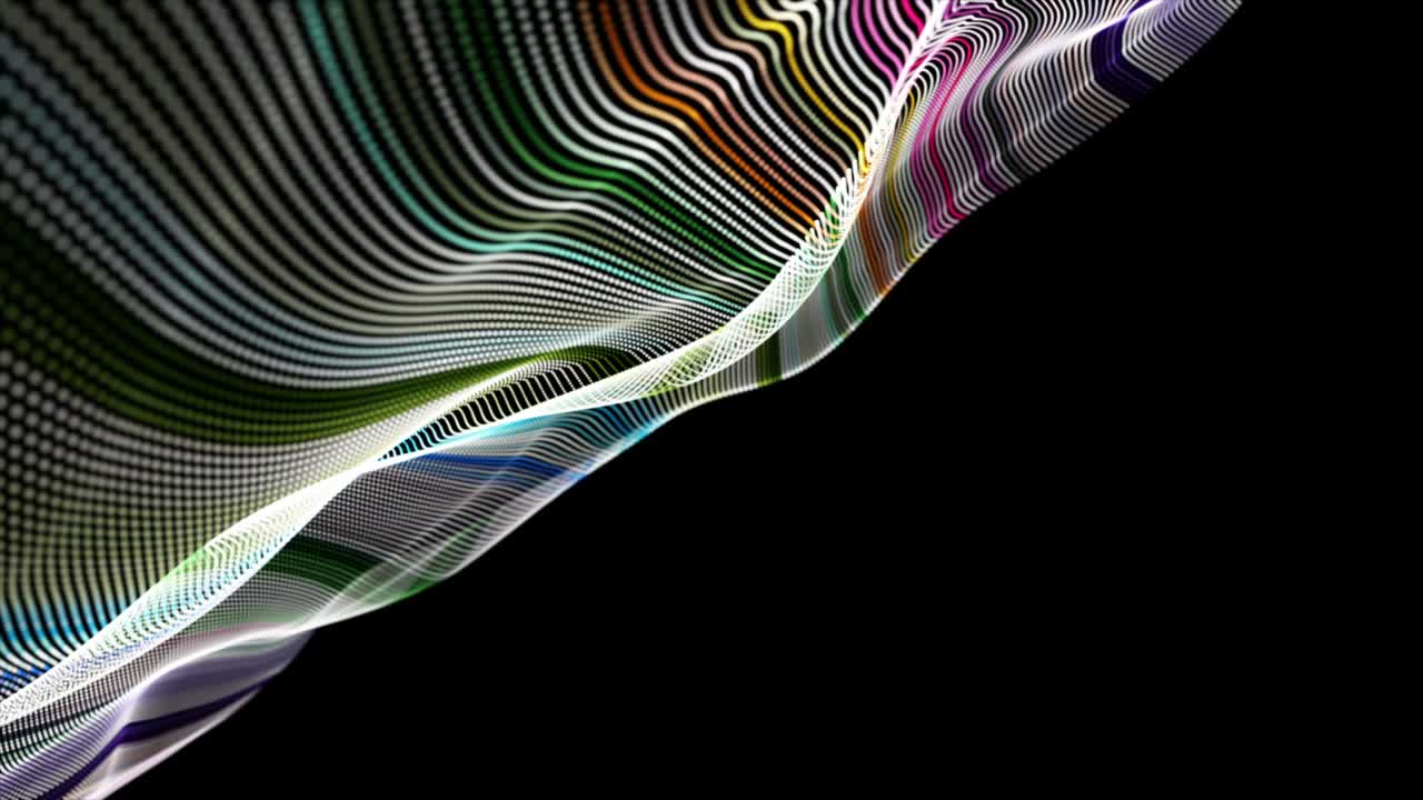 animación fantástica con objeto de onda de partículas en cámara lenta y espacio para texto, 4096x2304 bucle 4k