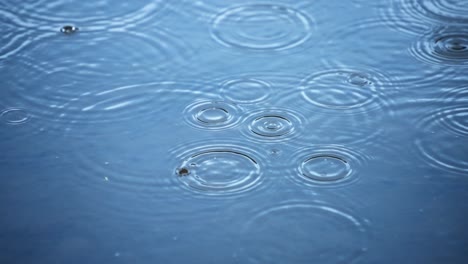 super slow motion of rippled rain drops