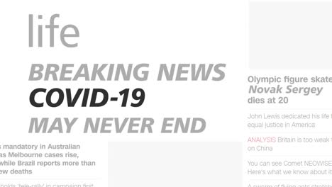 coronavirus headlines. covid-19 coverage. pandemic corona virus. world epidemic