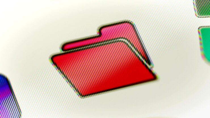 File icon on the screen. Looping.