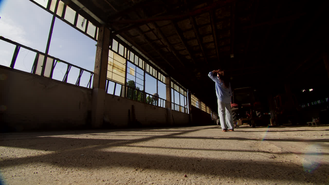 Abandoned Factory with Person