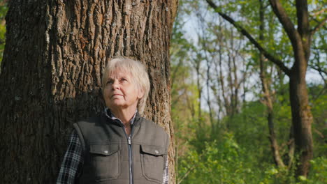 senior woman in forest