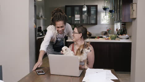 a woman doing a video call on her laptop