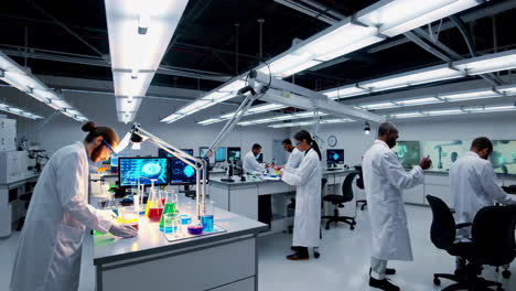 modern laboratory scene with scientists