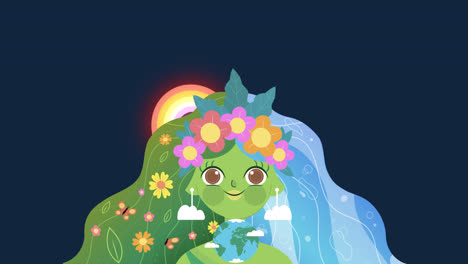 mother earth character representing nature and the environment