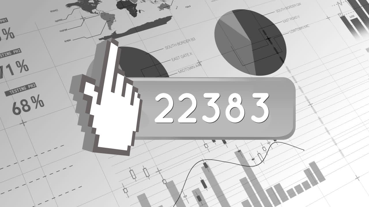 icono de mano apuntando con números que aumentan 4k