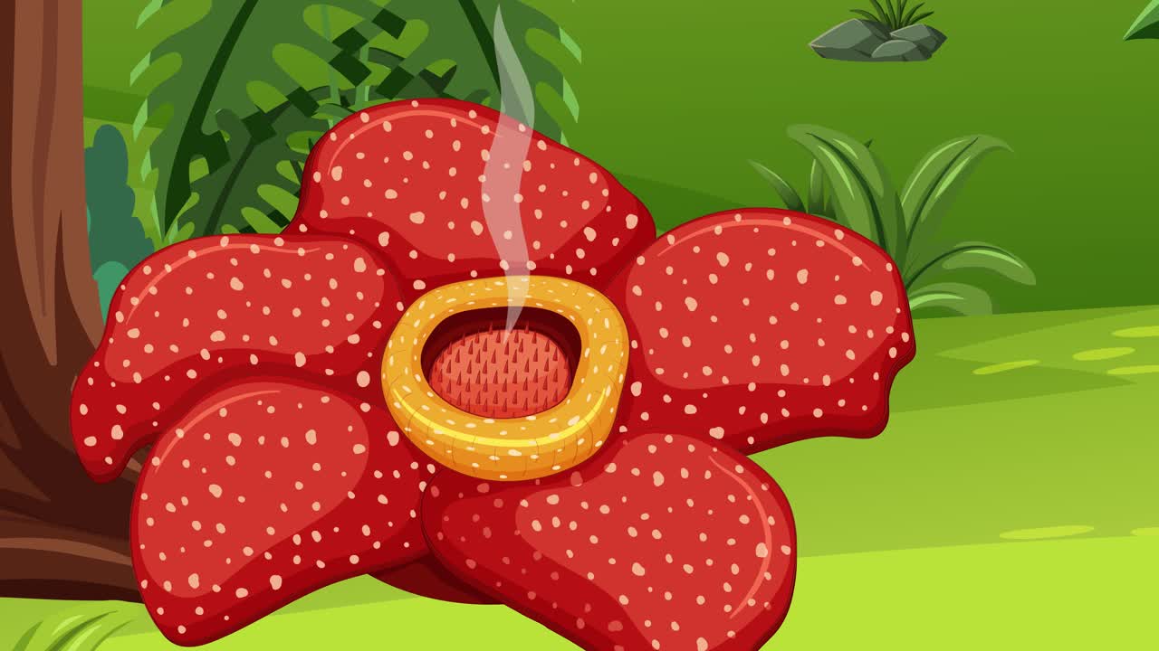 Time-lapse di un fiore di Rafflesia che sboccia