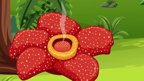 time-lapse of a rafflesia flower blooming.