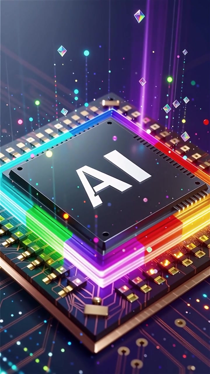 Futuristic AI Chip Motherboard Technology Background