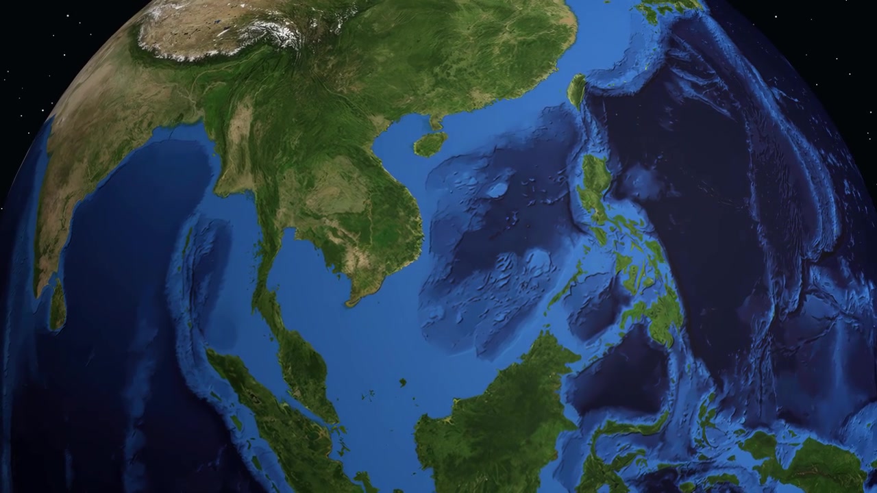 Globo digitale che zooma sulla provincia di Khanh Hoa in Vietnam
