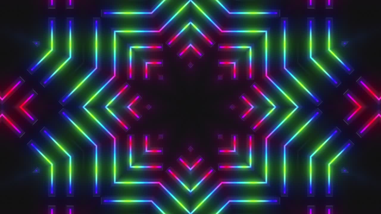 Motivo geometrico neon colorato