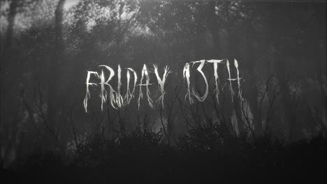 friday 13 th with mystical forest in night with fog