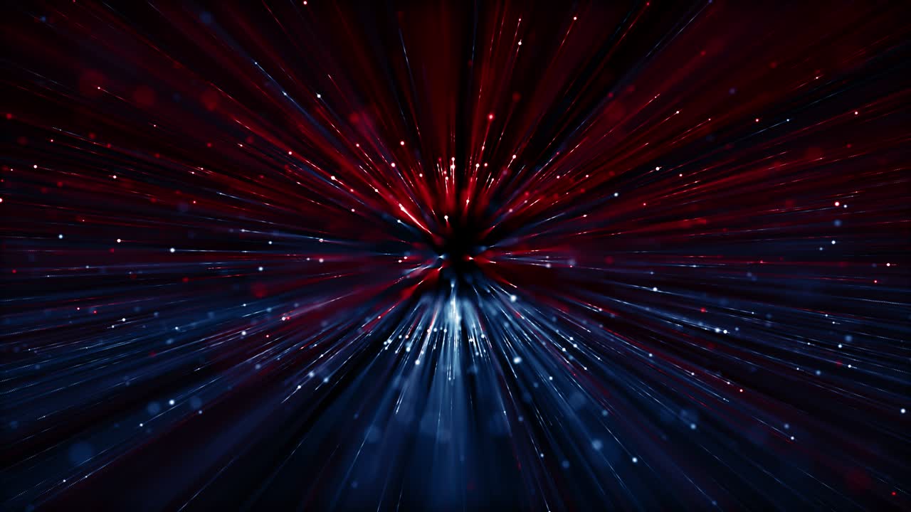 partículas azul rojo evento juego tráiler títulos escenario de concierto cinematográfico bucle de fondo