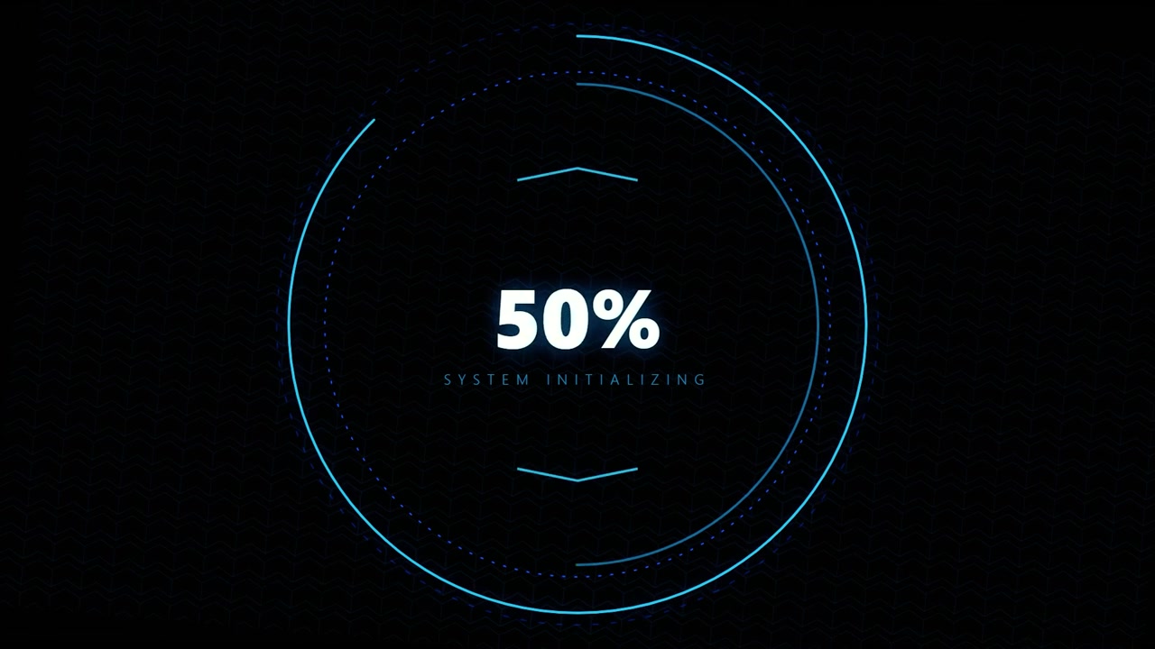 Digital System Loading Progress Bar with Percentage Counter