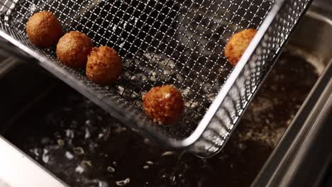 deep frying food in a basket