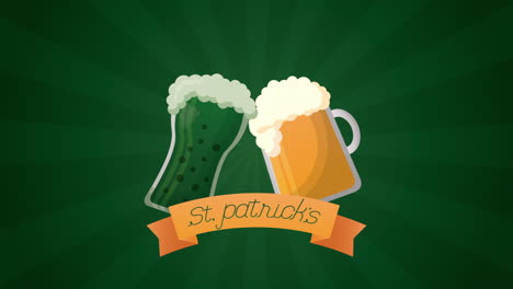 st patricks day animated card with beers