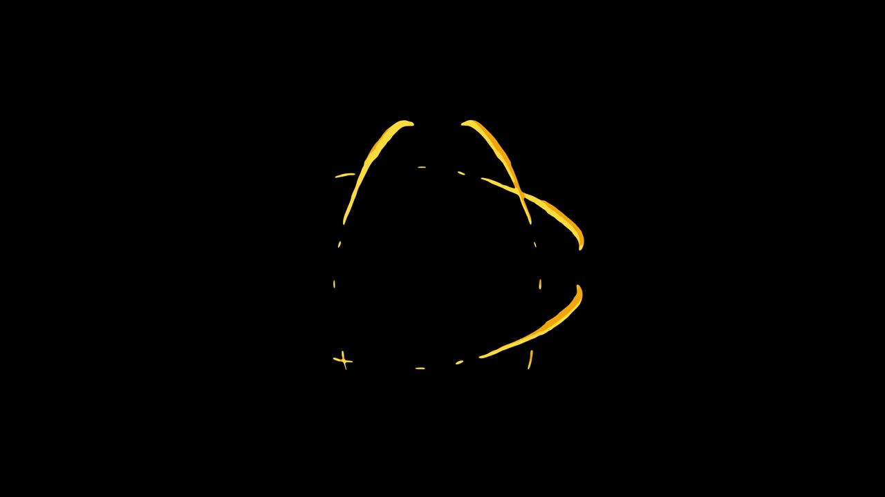 노란색 액체 요소가 비행하고, 모양을 고, 검은색 배경에서 파동을 일으킨다.