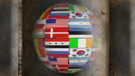 국가  ⁇ 발 로 만들어진 회전 하는 지구