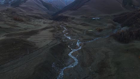 mountain valley with winding stream