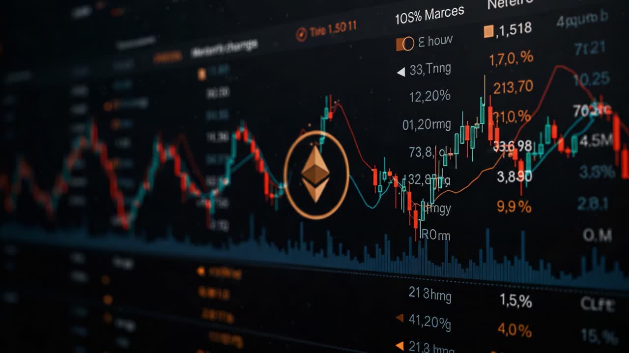 Analysis of Cryptocurrency Market Trends Featuring Ethereum Digital Asset Performance Over Time with Significant Fluctuations in Trading Volumes and Price Changes