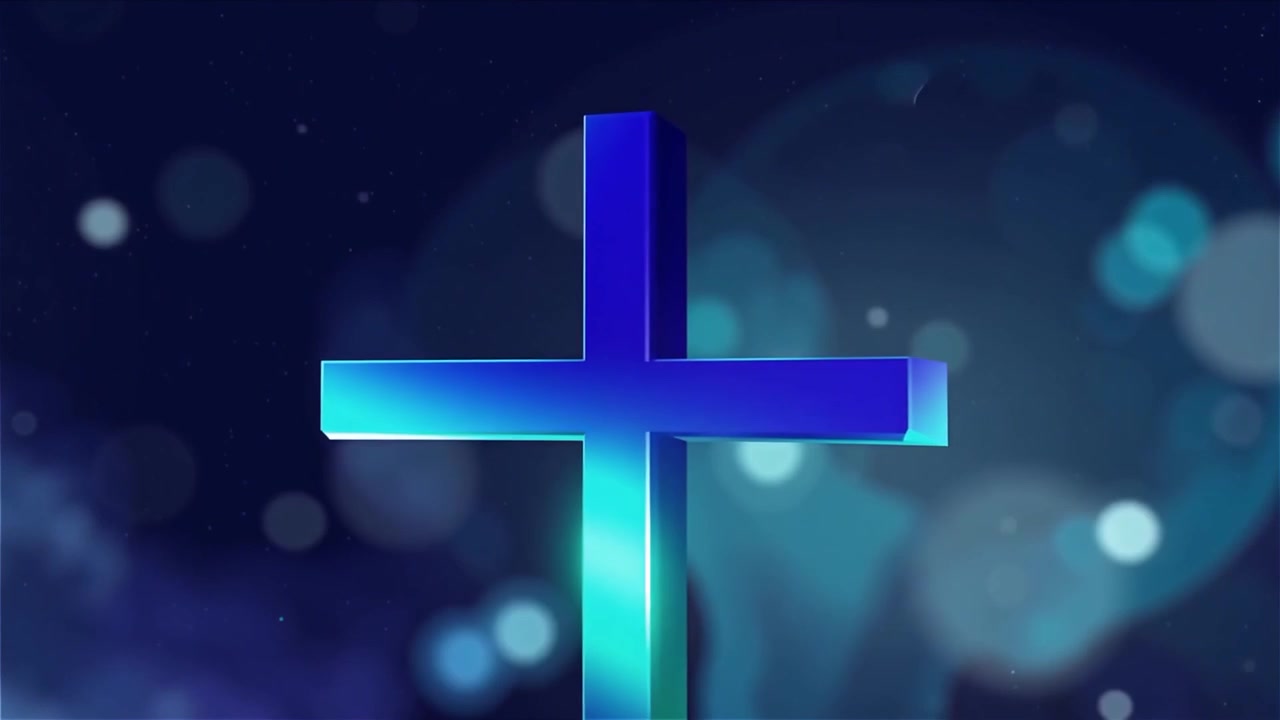 Croce Cristiana Luce Celestiale Sfondo per il Culto.